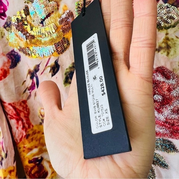 Kobi Halperin $428 Luxury Embellished Sequin Embroidered Hailee Blouse NWT XS - Picture 6 of 16